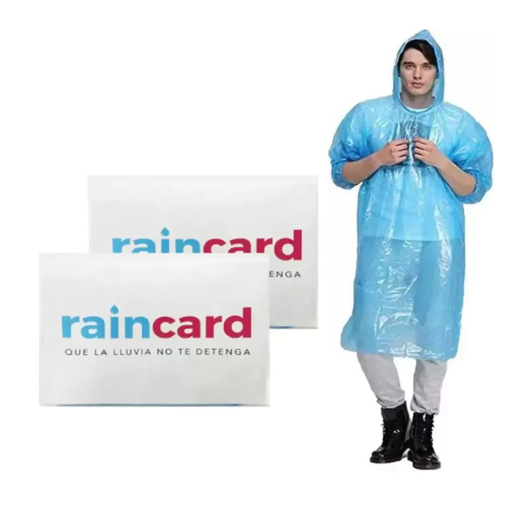 Unisex Disposable Rain Card For Emergency Use | Smallest Pocket Size Rain Card | Use And Throw Disposable Rain Card (Multicolor, Free Size)