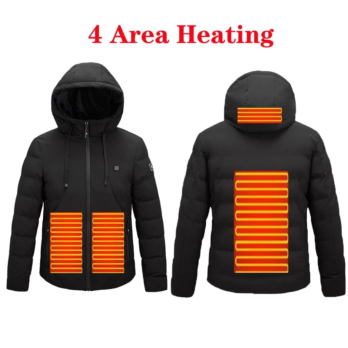 Unisex Winter Wind Stopper Smart Intelligent USB Full Body Heated Jacket