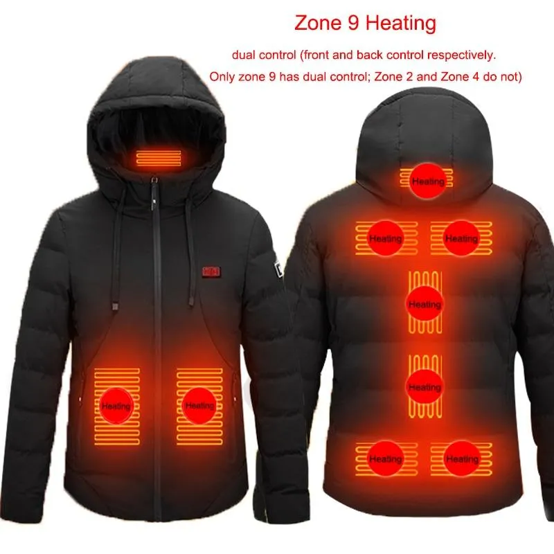 Unisex Winter Wind Stopper Smart Intelligent USB Full Body Heated Jacket