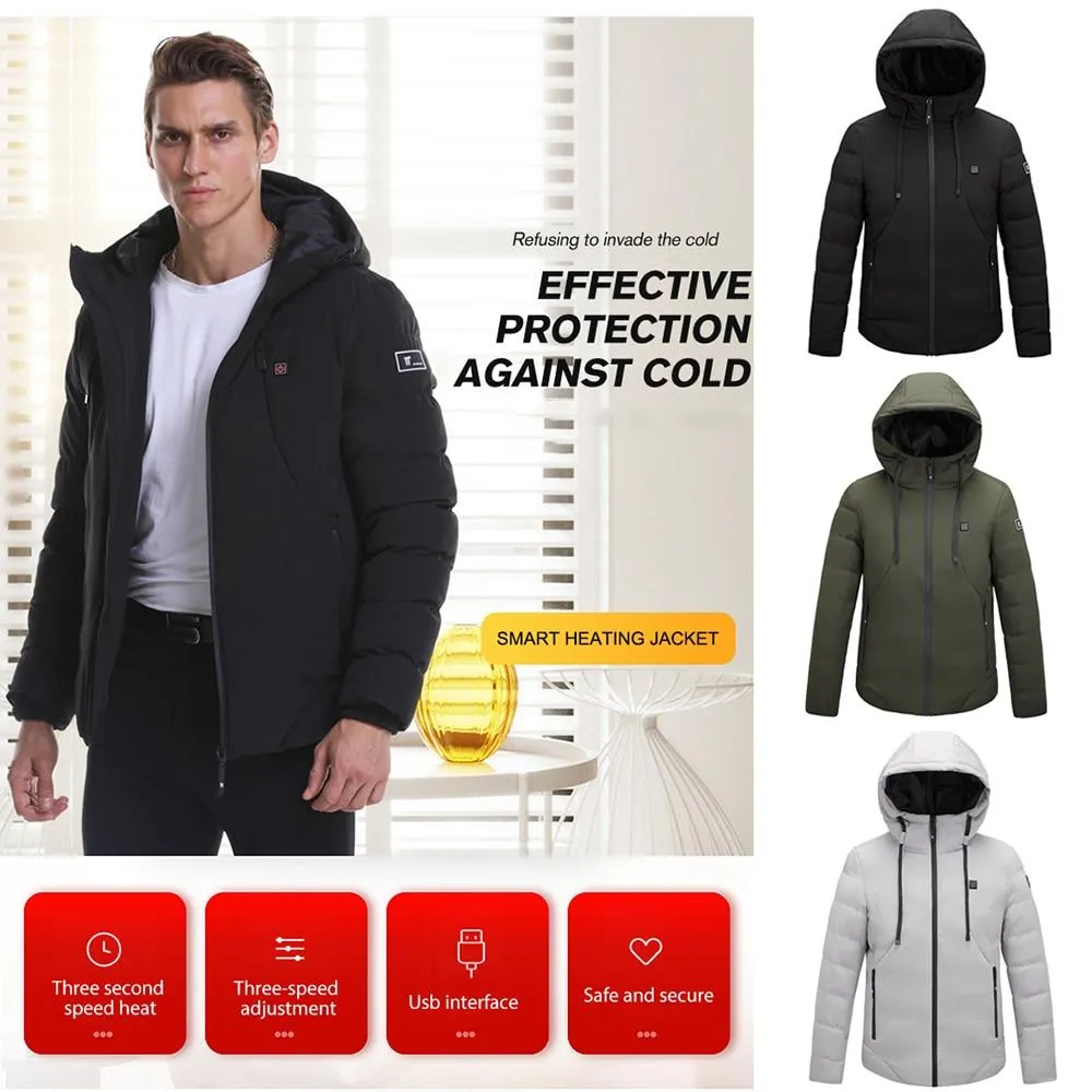 Unisex Winter Wind Stopper Smart Intelligent USB Full Body Heated Jacket