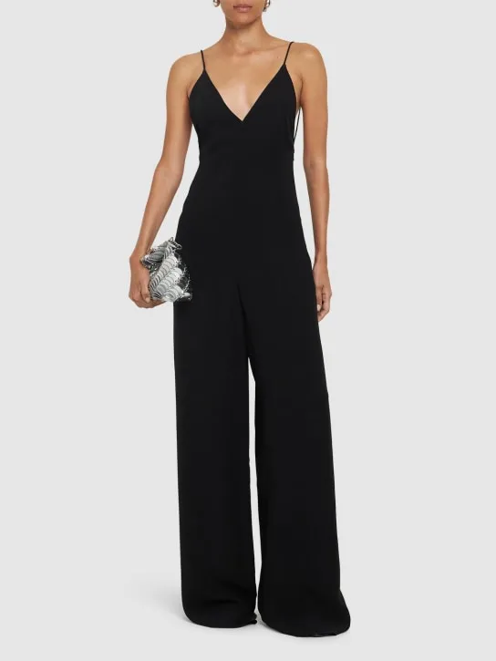 Valentino   Silk cady couture open back jumpsuit 