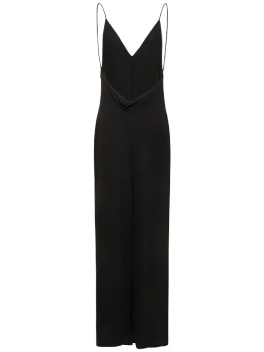 Valentino   Silk cady couture open back jumpsuit 