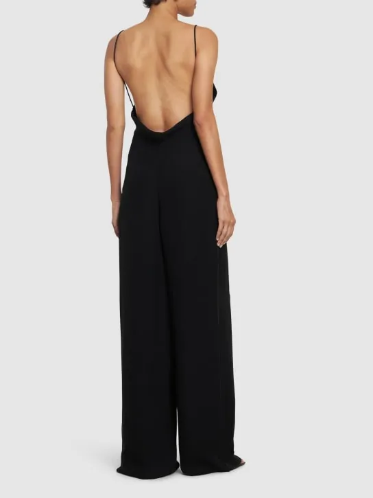 Valentino   Silk cady couture open back jumpsuit 