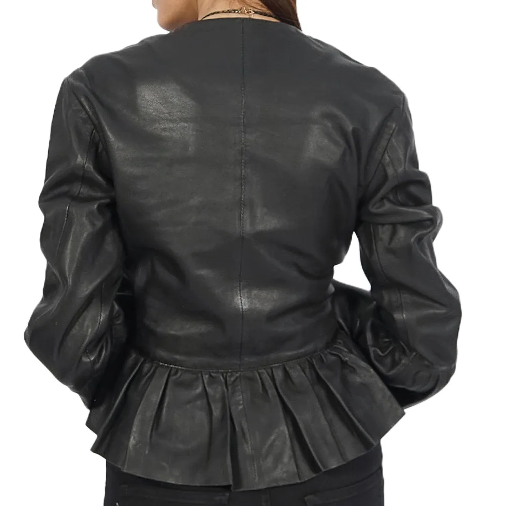 Venus Classic Black Leather Jacket