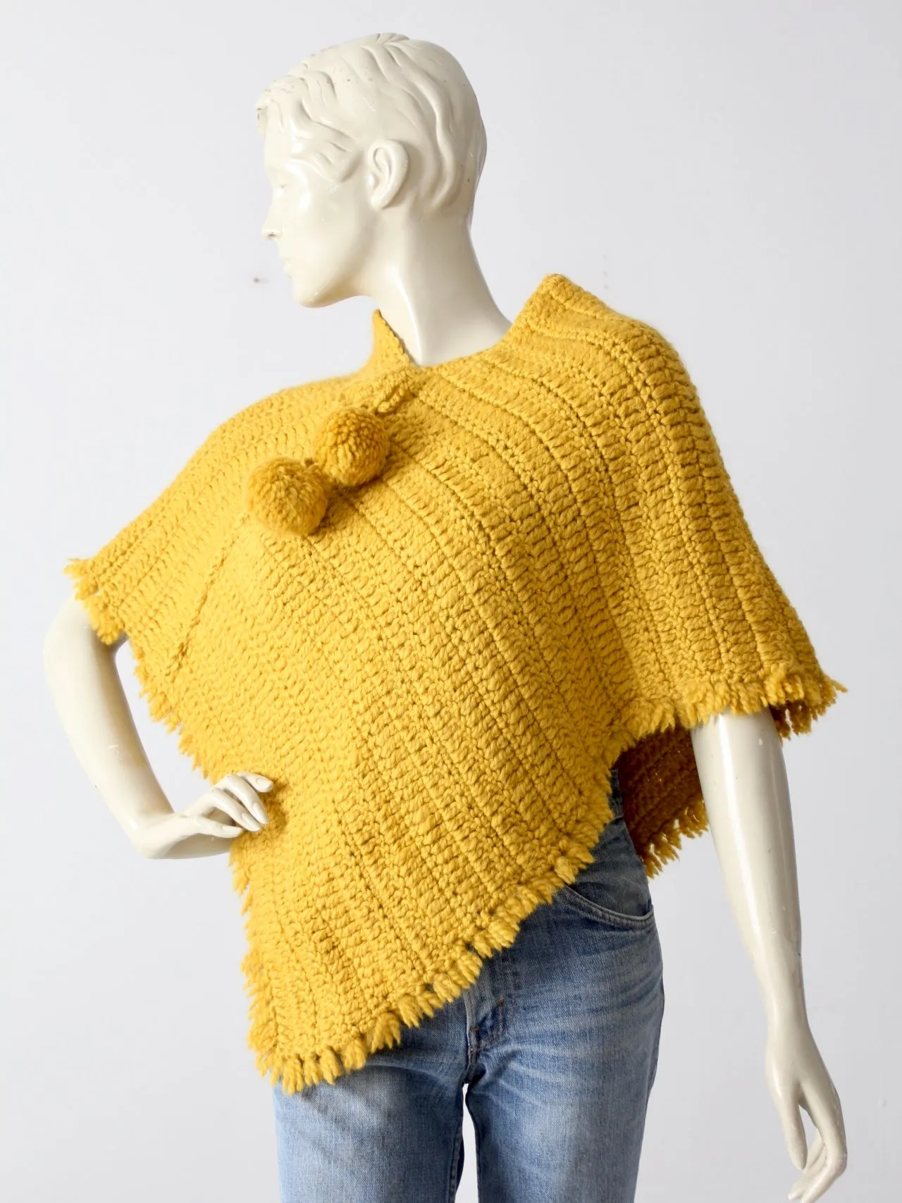 vintage 60s hand-knit poncho