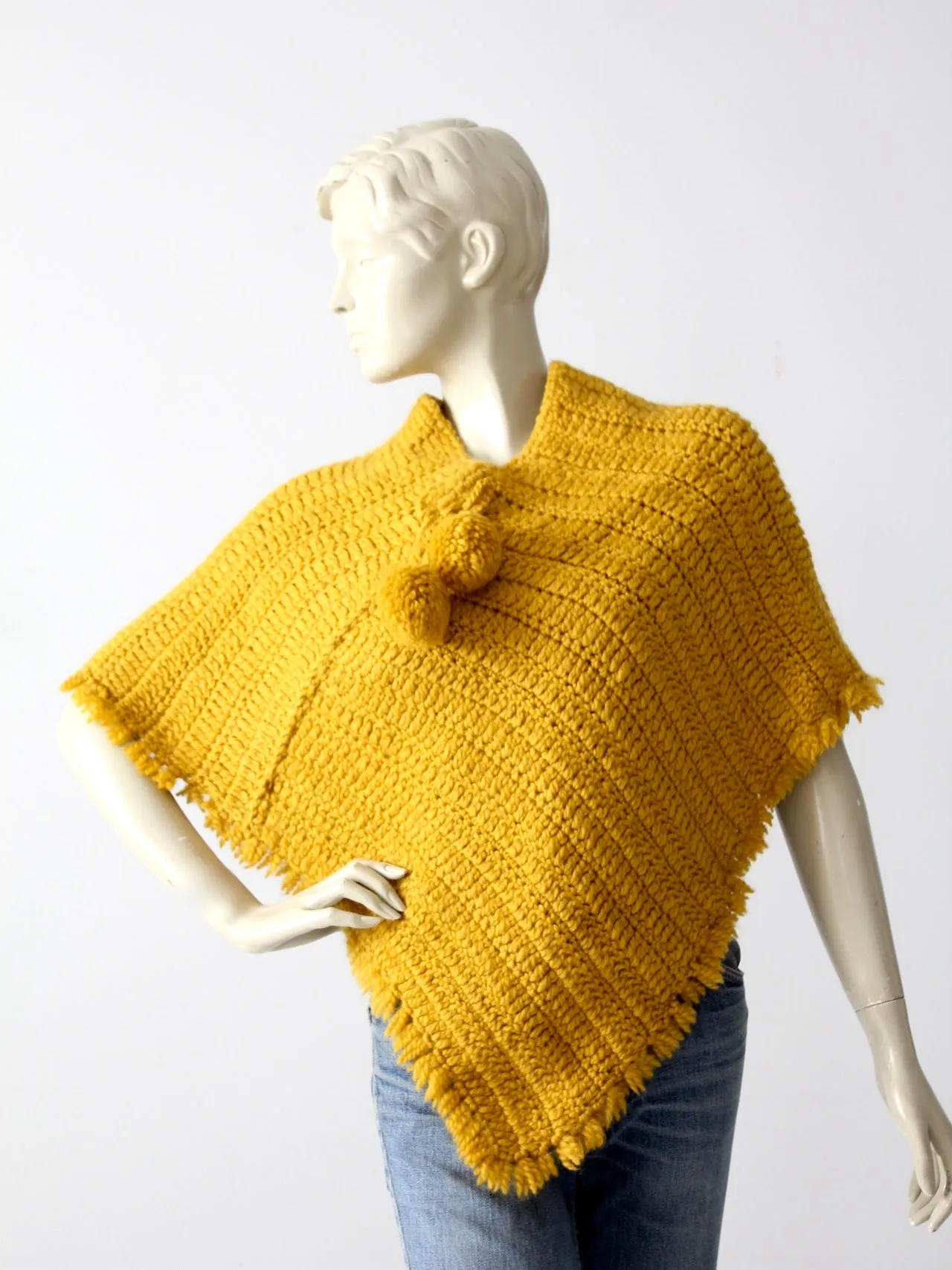 vintage 60s hand-knit poncho