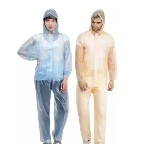 Waterproof PVC Zipper Raincoat With Jacket And Pant For Men and Women (Multicolor, Free Size)