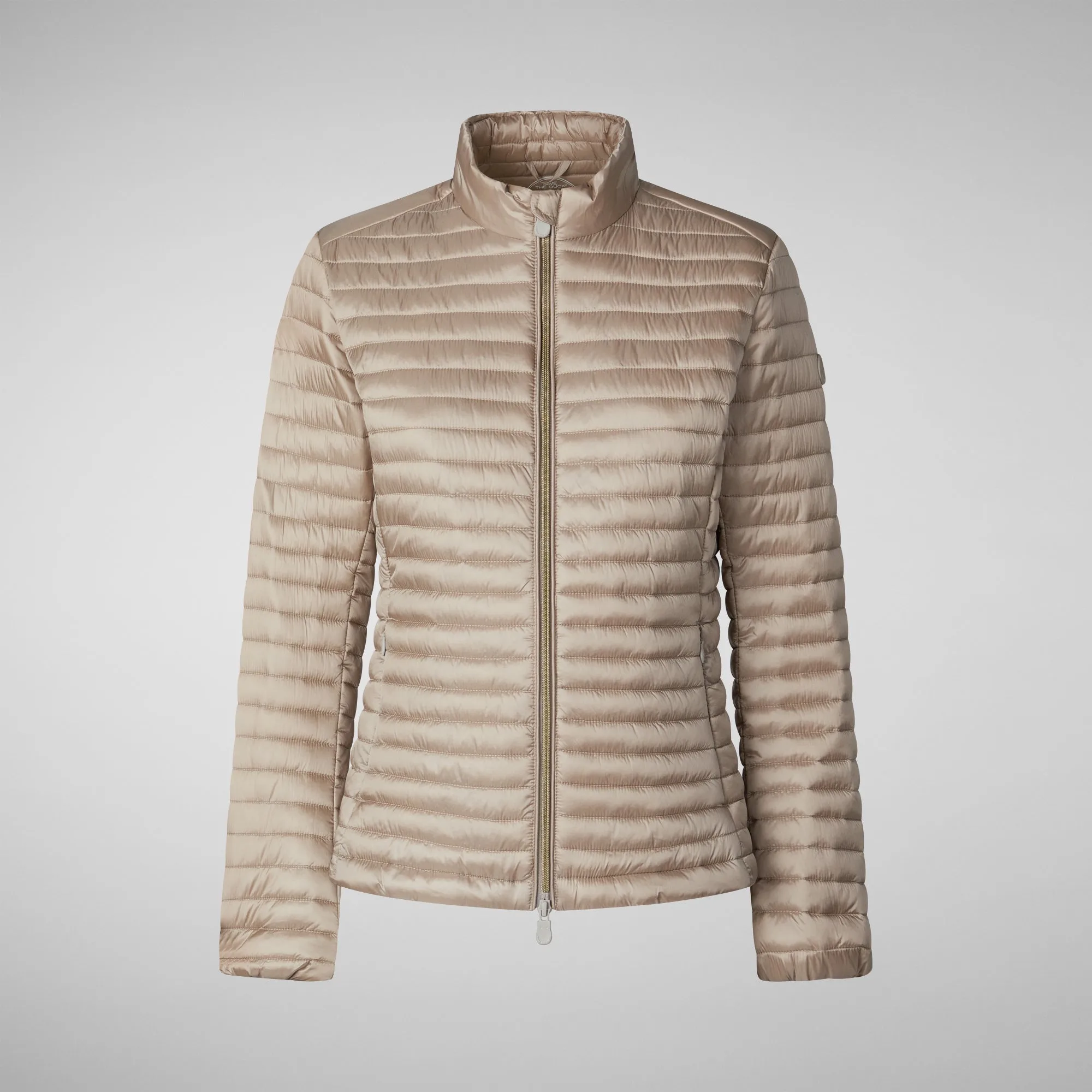 Woman's animal free puffer Andreina in pearl grey