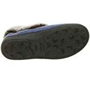 Women's Faux Fur Chinchilla Collar Slipper with Indoor/Outdoor Sole