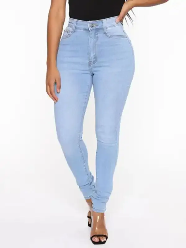 Women’s Solid Color Slim High Stretch Denim Pencil Pants