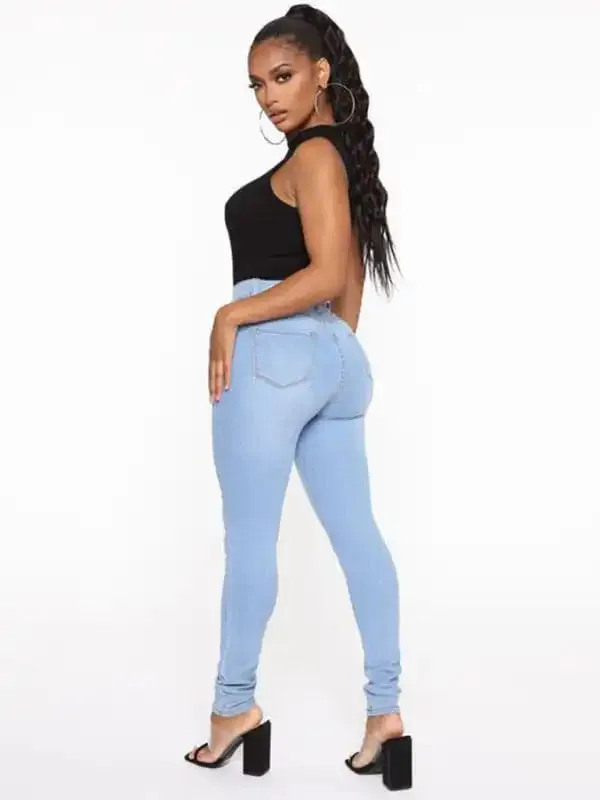 Women’s Solid Color Slim High Stretch Denim Pencil Pants