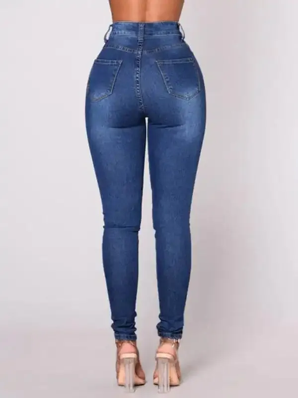 Women’s Solid Color Slim High Stretch Denim Pencil Pants