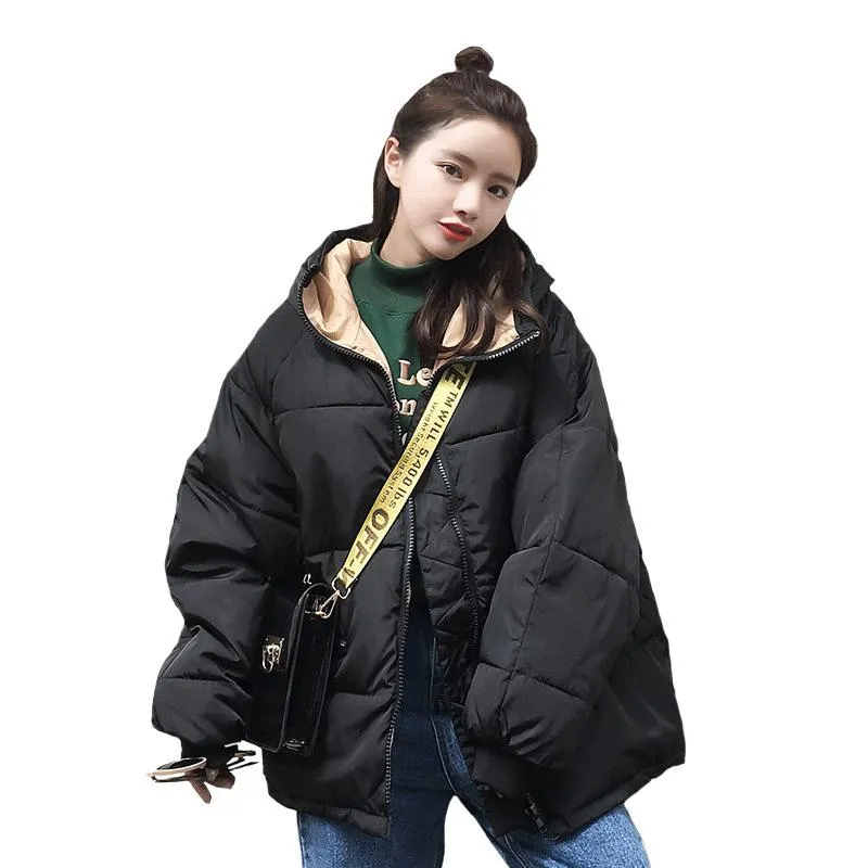 Zipper-Pocket Hooded Cropped Puffer Jacket